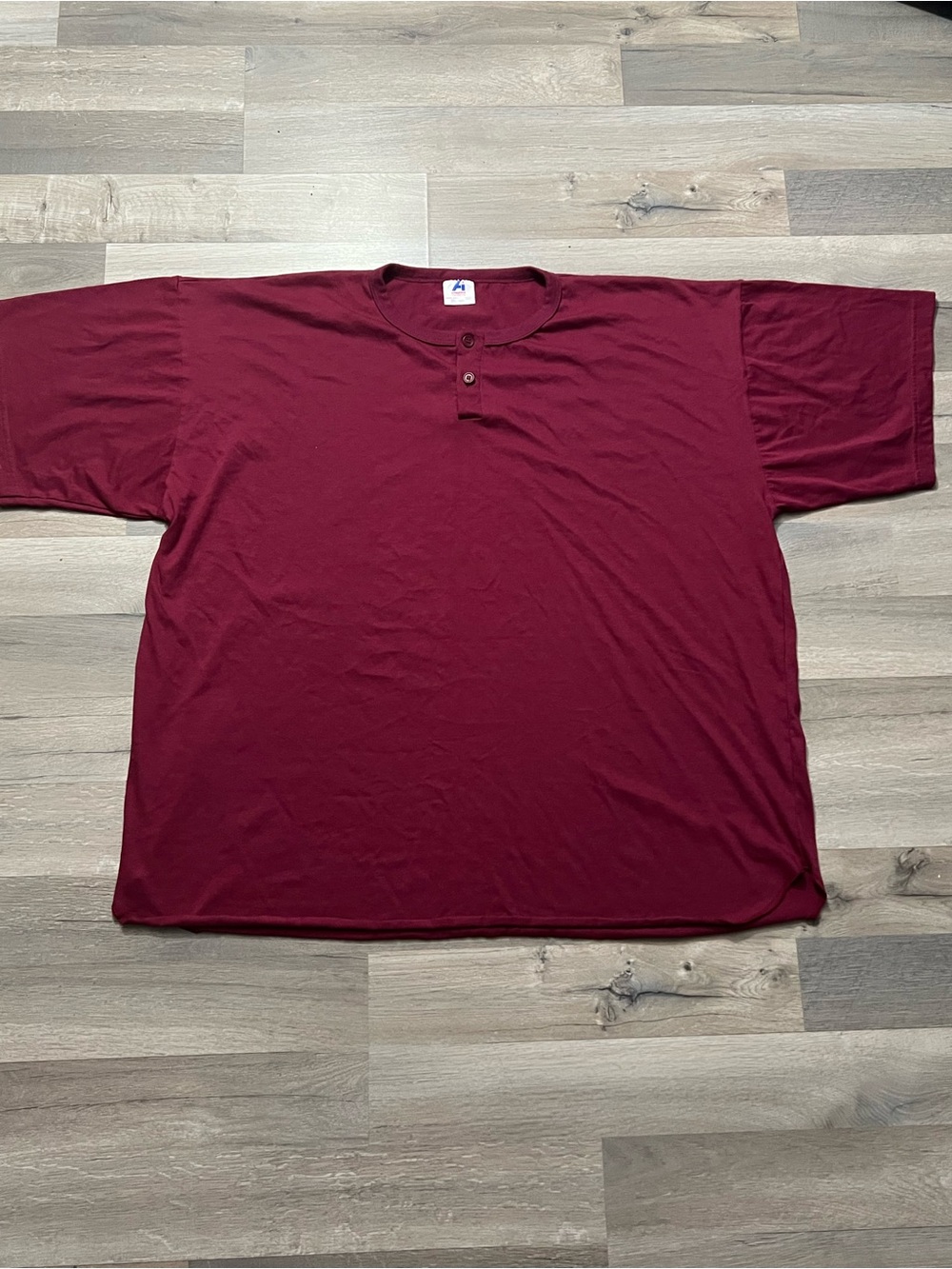 VTG 90s Athletic International Henley shirt 4XL blank made in Canada boxy